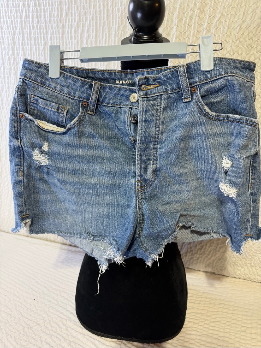 Old Navy Distressed Blue Denim Jean Shorts